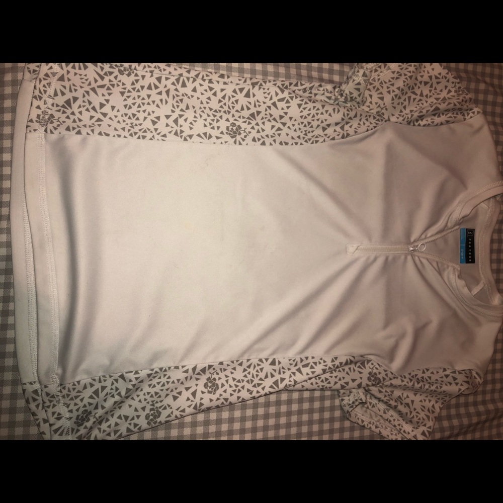 Golf zip up pattern shirt for girls